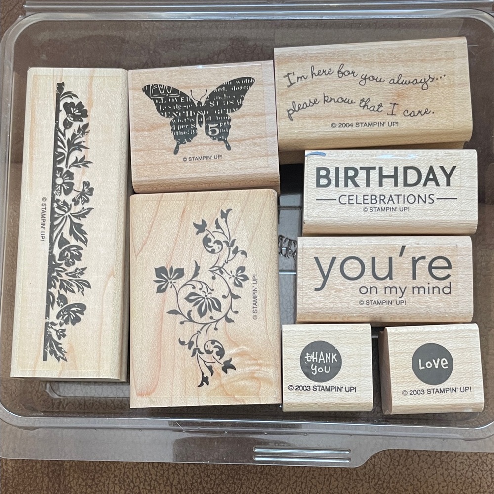 Stampin' Up! Floral and Sentiment Wooden Stamp Collection